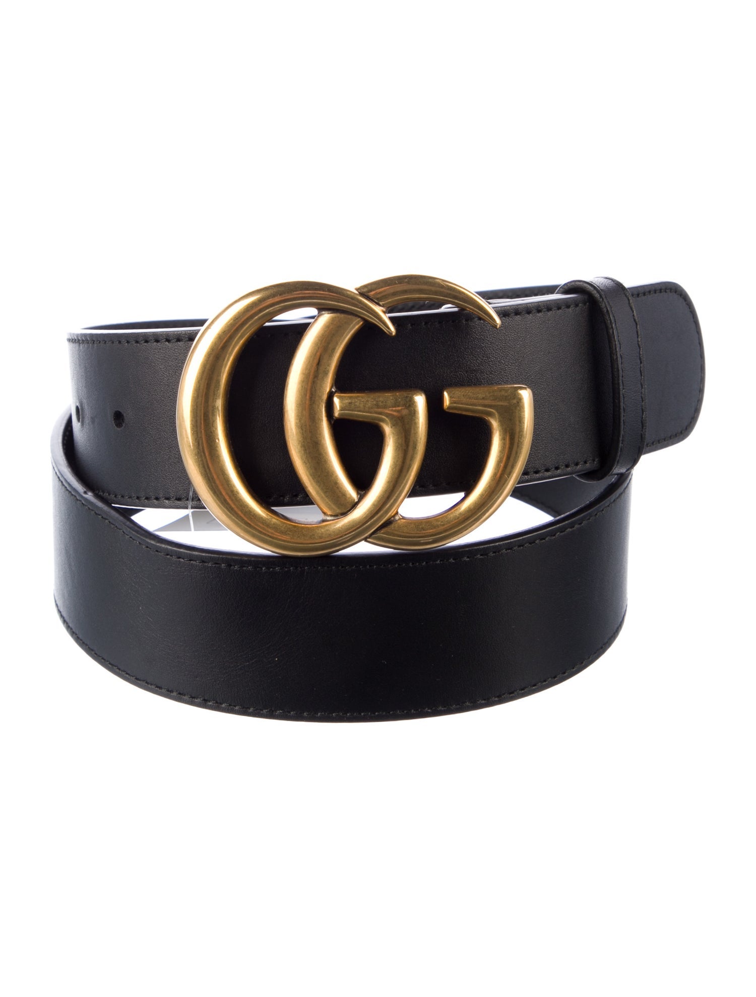 Gucci Double G Logo Leather Belt